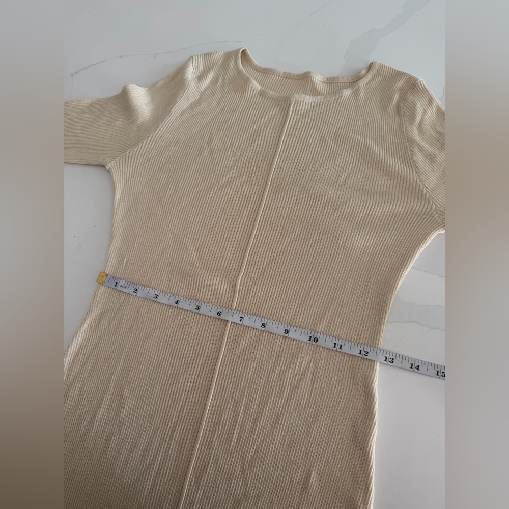 Commense Apricot Layered Ruffled Hem Knit Maxi Dress Sz M NWT - Picture 9 of 10